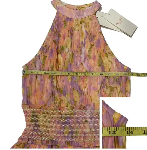 NWT Rococo Sand Faye Floral Pleated Mini Fit & Flare Dress