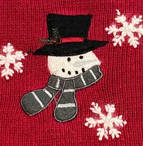 Croft & Barrow Vintage  Ugly Christmas Sweater Patchwork XL Embroidery Snowman‎