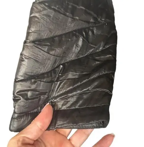 Marc New York Black Quilted High Neck Full Zipper Coat Women Sz L