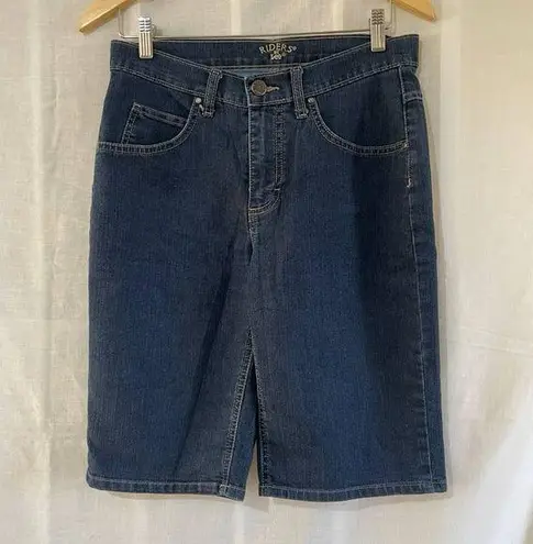 Riders By Lee Women’s Denim Skort Shorts Size 8M Medium Blue Jean Modest Length