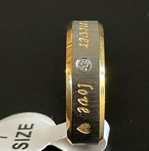 Gold titanium forever love promise ring size 7