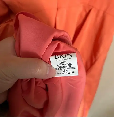 NWT ERIN by Erin Fetherston Strapless Taffeta Sweetheart Bow Dress in Flame 6