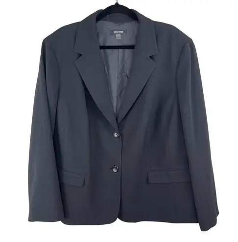 Nine West  Black Single Breasted Notch Collar Blazer Jacket