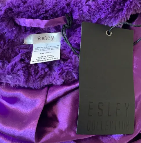 Esley Nwt  Purple Faux Fur Jacket