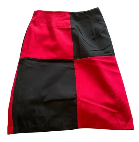 Vintage 90s Red Black Color Block high waisted mini skirt goth Harley Quinn 5 Size undefined