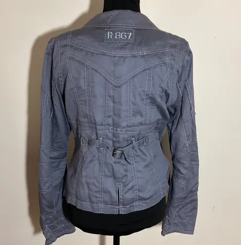R 868 European Moto utility jacket blazer gray L/XL grunge boho punk like new