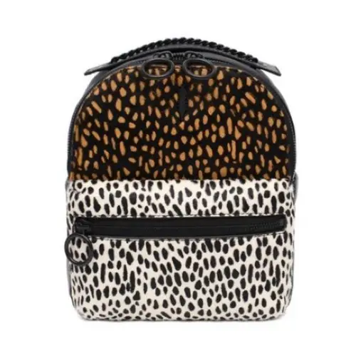 NWT Thacker Marly Animal Print Calf Hair Zippered Backpack Spotted Combo $228