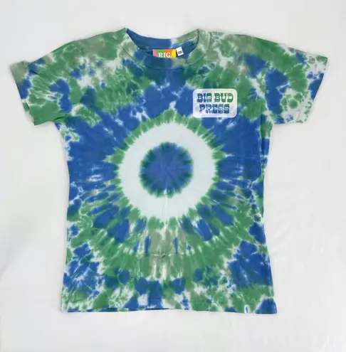 Press Big Bud Short Sleeve Tee Blue Green Ocean Mermaid Tie Dye Unisex Size XXS