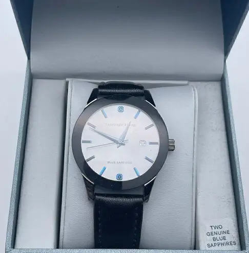 Geoffrey Beene NIB Genuine Blue Sapphire Mens Analog Watch Style # GB8202GU - Image 1