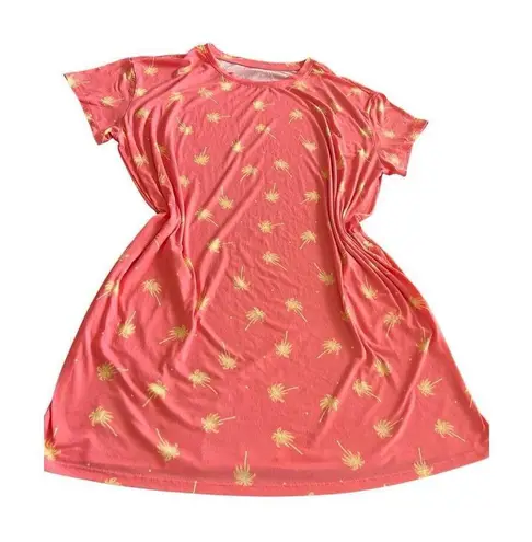 JOYSPUN PALM Print dress tee size XL Black