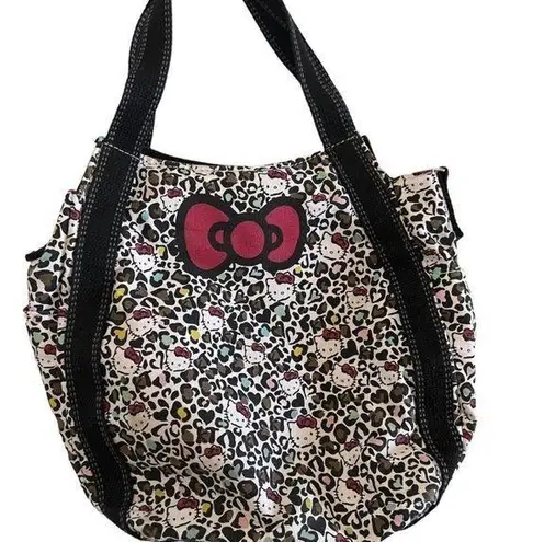 Sanrio Hello Kitty X Dearisimo collaboration cheetah print canvas bag