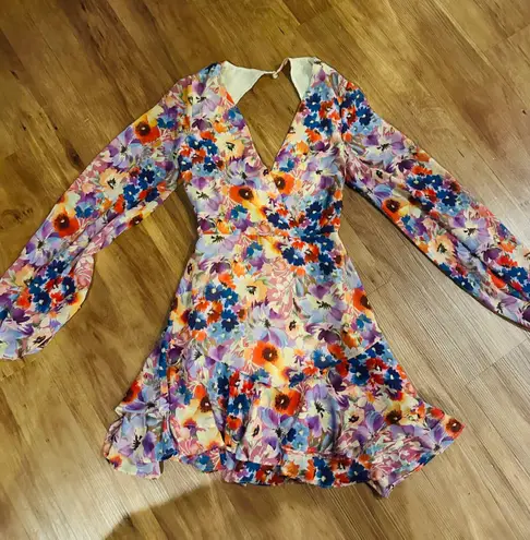 VICI Tie Back Mini Floral Dress