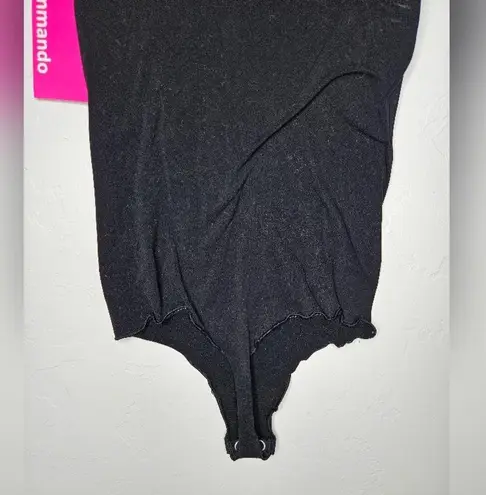 Commando  Seamless Mockneck Thong Bodysuit in Black One Size Fits Most New