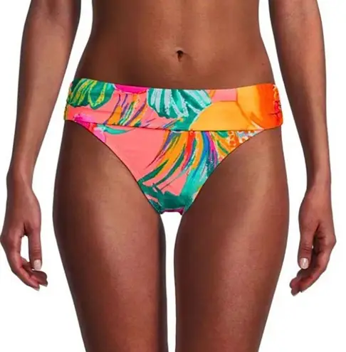 La Blanca 'Isla' Shirred-Band Bikini Bottom in Hot Coral