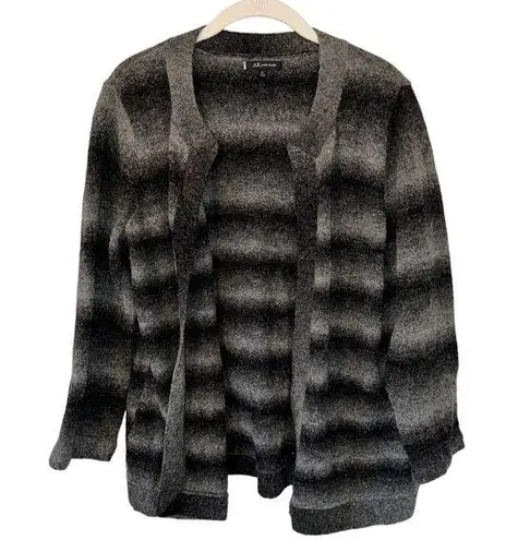 Anne Klein  Designer Cardigan Sweater Black & Gray Knit Women’s Large / X-Large!