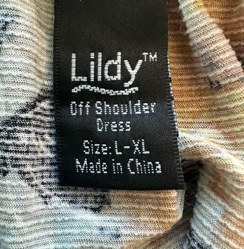 Lildy Womens Dress Size L XL Off Shoulder High Low Hem Floral Ruffle. Size L