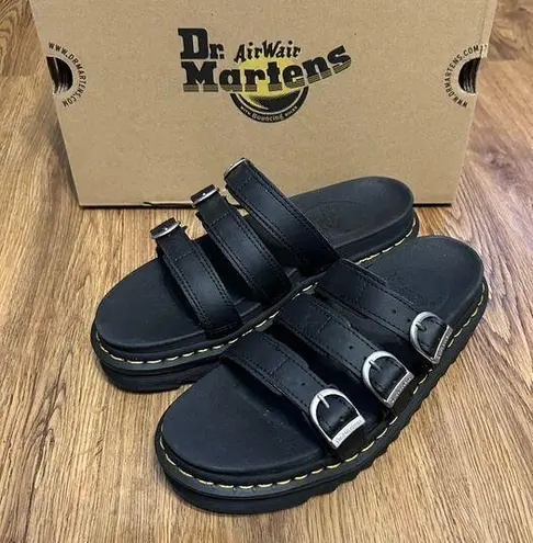 Dr. Martens  Blaire black leather slippers slides sandals shoes women’s 8 new