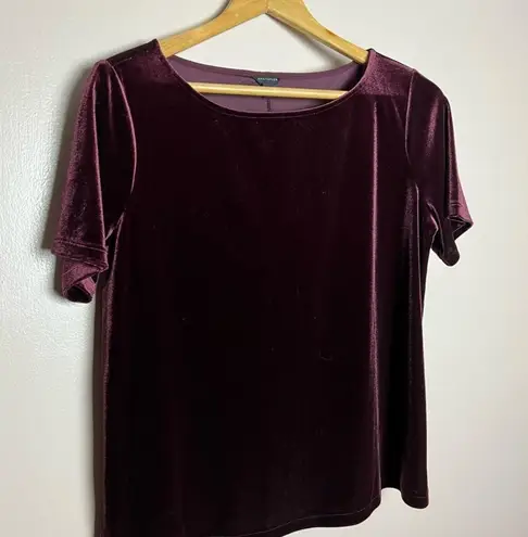 Ann Taylor CLEARANCE! Burgundy  Velour S/S Top Size M Like New
