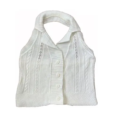 Newport News Vintage 90s White Knit Halter top š„