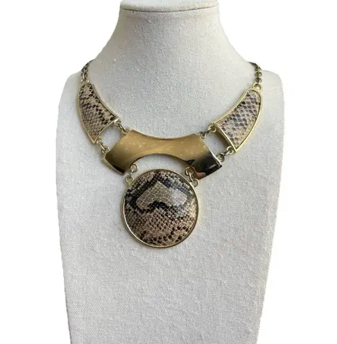 Vintage Mark By Avon Statement Necklace Snakeskin Boa Necklace Women’s Sz 20” Gold