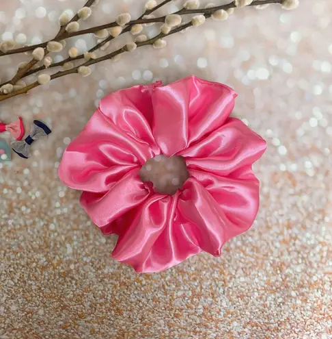 Jumbo Magenta Pink Satin Scrunchie Oversized Scrunchie Xxl Scrunchie