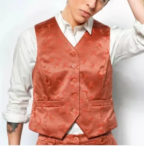 WildFang Terracotta Orange Swallow Bird Unisex Empower Vest size Large