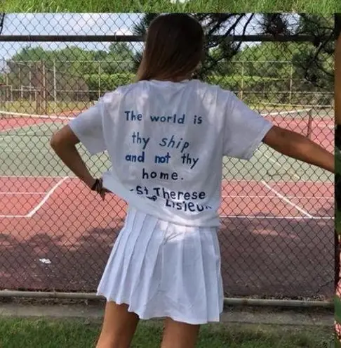 Catholic StellaMaris hand painted tshirt White Size M