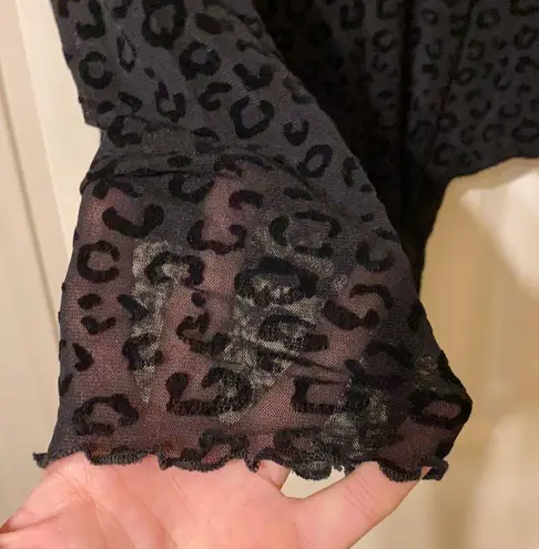 NWT Ember sheer burnout velvet leopard bodysuit Size L
