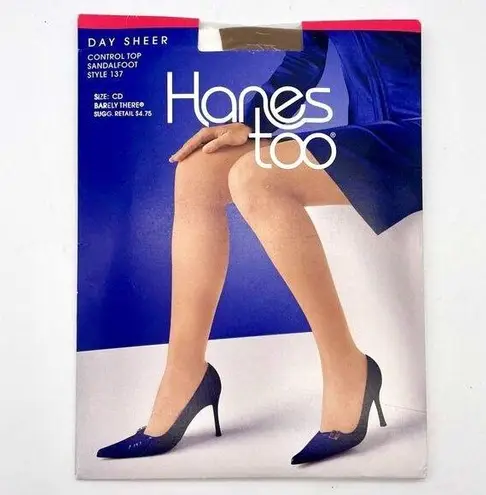 Hanes NEW Vintage  Too Day Sheers Barely There Control Top Pantyhose Size CD