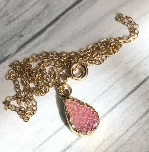 GF 14K  Gold Necklace with Stone Pendant