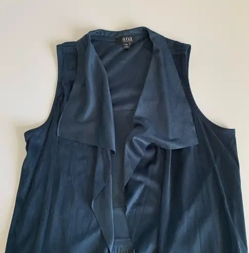 Via Penny Lane Reworked Apparel | Aerosmith Vegas Tour Navy Suede Fringe Vest XS Blue