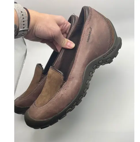 Merrell Plaza Spruce Chestnut Saddle Leather Loafer Comfort Casual Shoe Womens 9