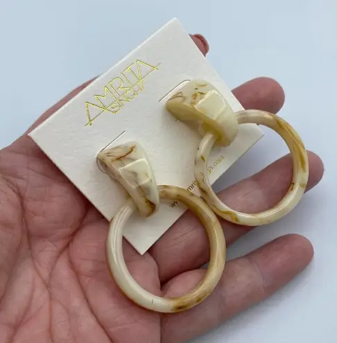 Amrita Singh Elise Ivory Drop Resin Earrings Retired