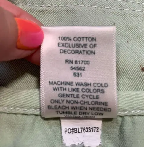 Vintage 90s Embroidered Dress Pistachio Green Lightweight Denim Floral Midi Green