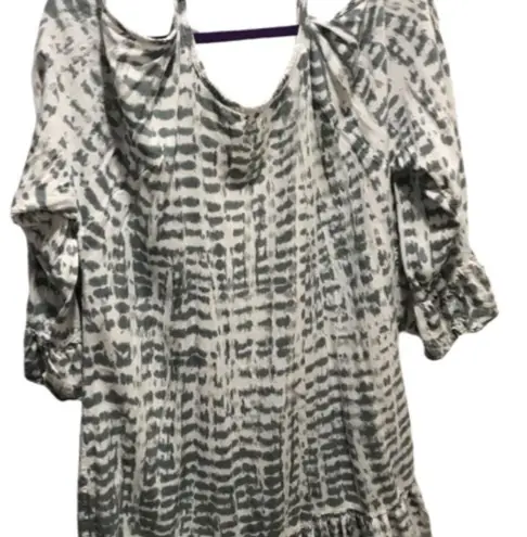 Tiare Hawaii Tie Dye Frilly Blouse - Size XL