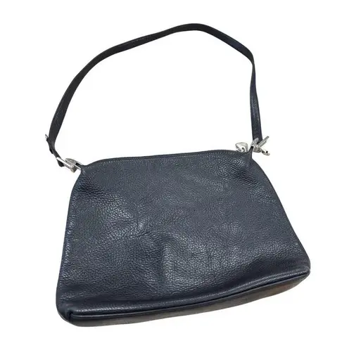 Monet Womens Black Pebbled Leather Shoulder Bag 9x12 Inches SKU 7080