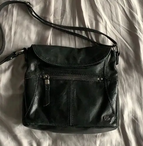 The Sak genuine black leather crossbody purse