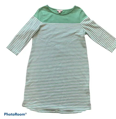 Brooks Brothers  Red Fleece Pastel Green Striped 3/4 Sleeve Dress size large