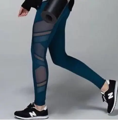 Lululemon luxtreme Leggings Teal w Mesh cutouts Blue Size 4 60 44 Off Retail From Madison