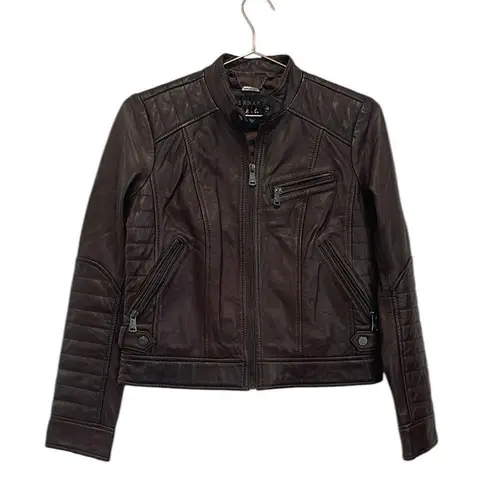 Bernardo brown leather jacket small petite