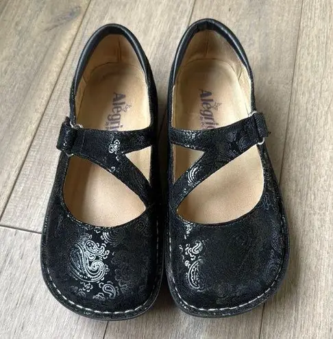 Alegria Jill Black Paisley Mary Jane Shoes