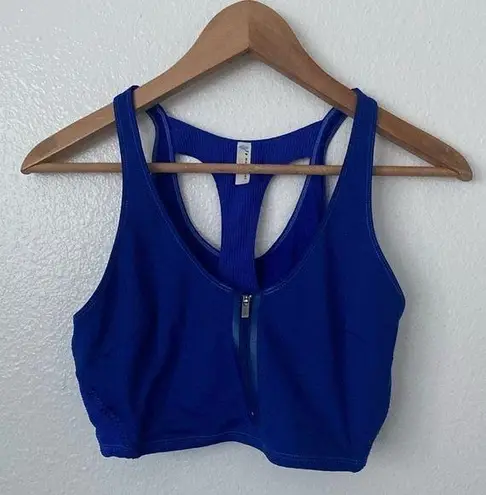 Free people S Indigo Blue Zip Up Front Sports Bra