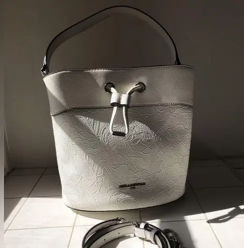 Karl Lagerfeld Paris Adele Bucket bag in off white