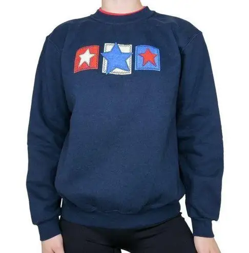 Vintage 90s Country Store Navy Blue Star Sweatshirt