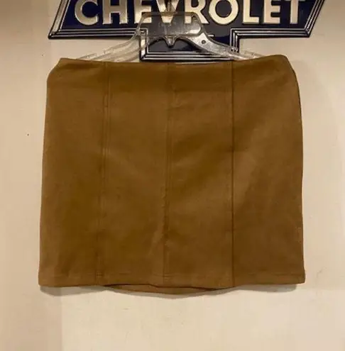 Gili Faux Suede Skirt Tan Size L