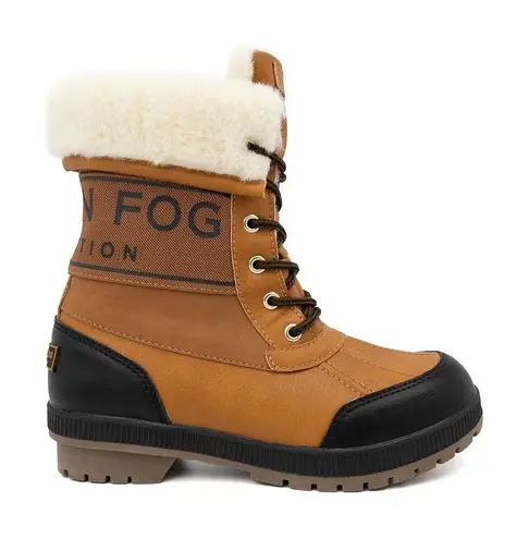 London Fog Collection Mely Winter Boots Women's 6 Duck Brown Faux Fur