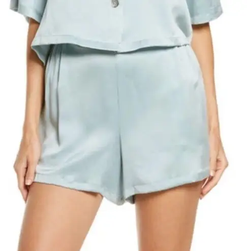 LUNYA Womens Washable Silk Luxury Sleepwear Pajama Lounge Sleep Shorts Size XS Blue