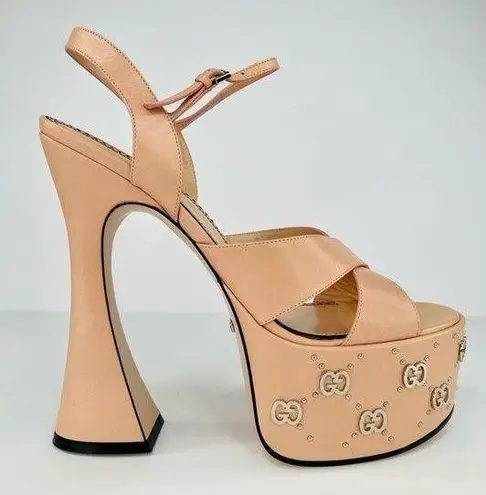 Gucci  JANAYA INTERLOCKING G PLATFORM PLATO ANKLE STRAP STUD SANDALS SIZE EU 40.5 - Image 1