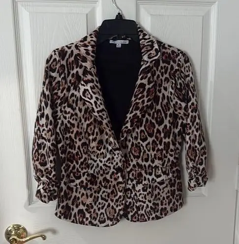 Leopard Print Women's Jacket crescent, and Willow size medium Brown