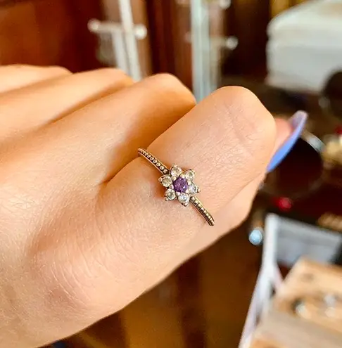 Pandora Purple Flower Ring 24 60 Off Retail From Caity